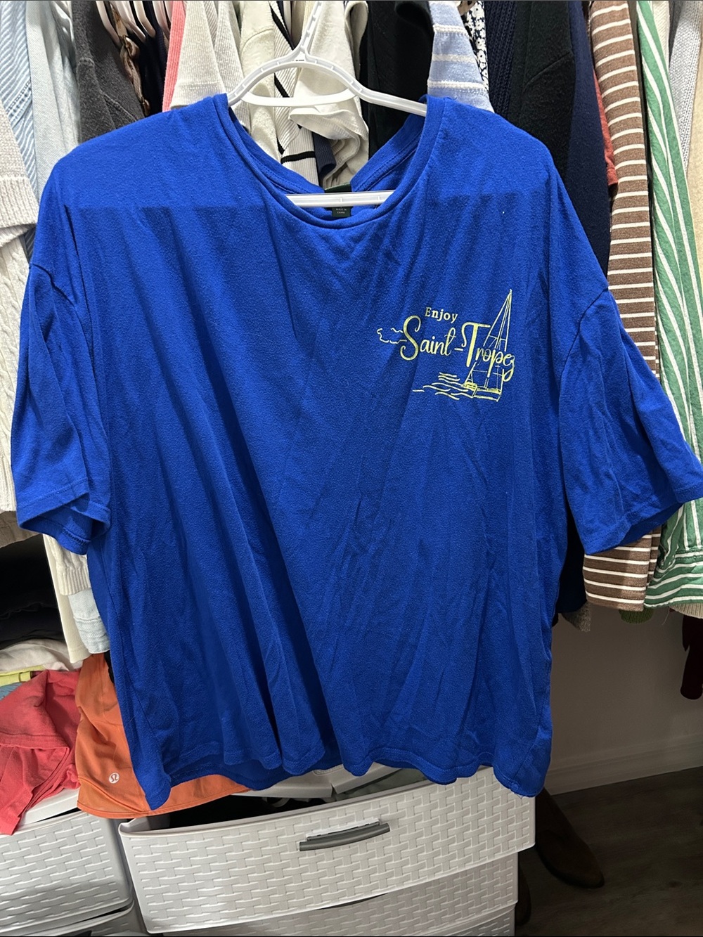 St. Tropez Graphic Crew Neck Oversized T-Shirt - Royal Blue